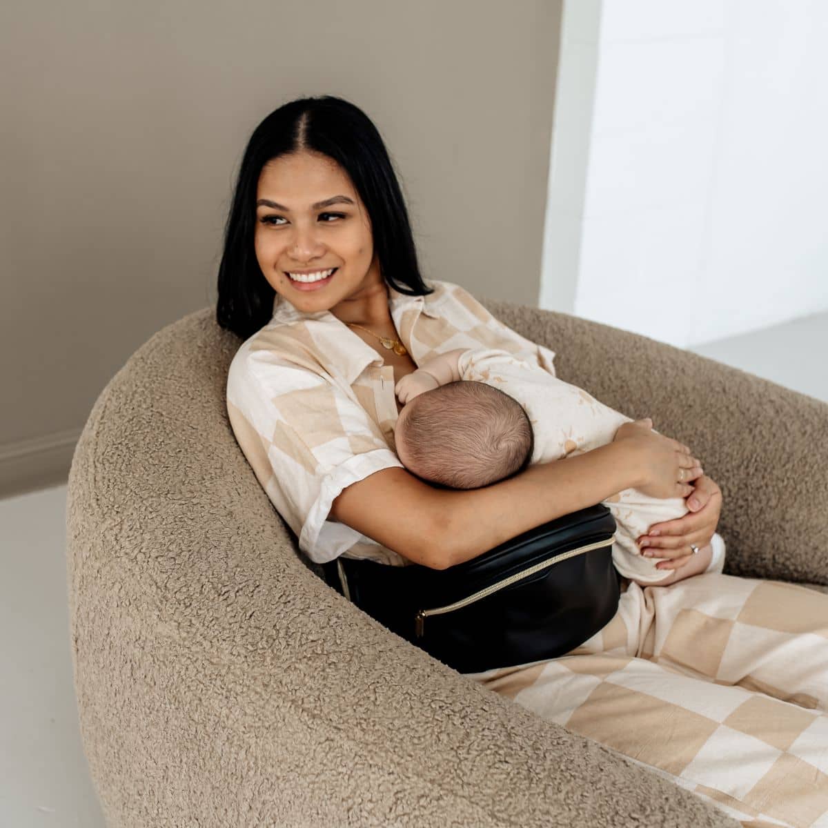 Hackerlily Hipsurfer - Hipseat Baby Carrier + Bum Bag - Black Vegan Leather