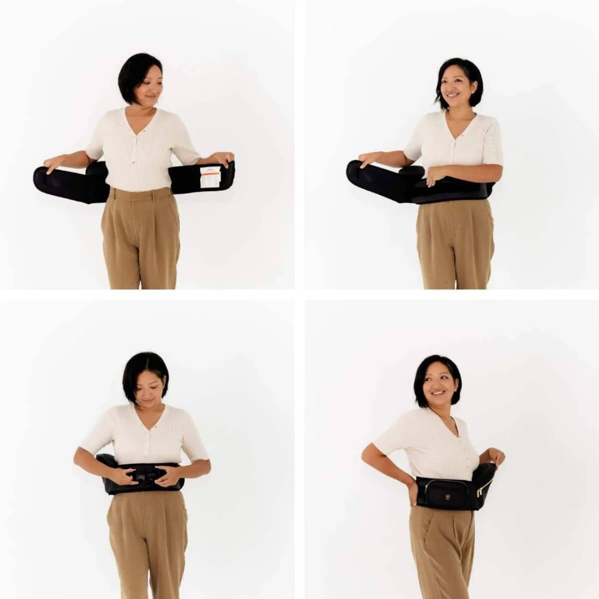 Hackerlily Hipsurfer - Hipseat Baby Carrier + Bum Bag - Black Vegan Leather