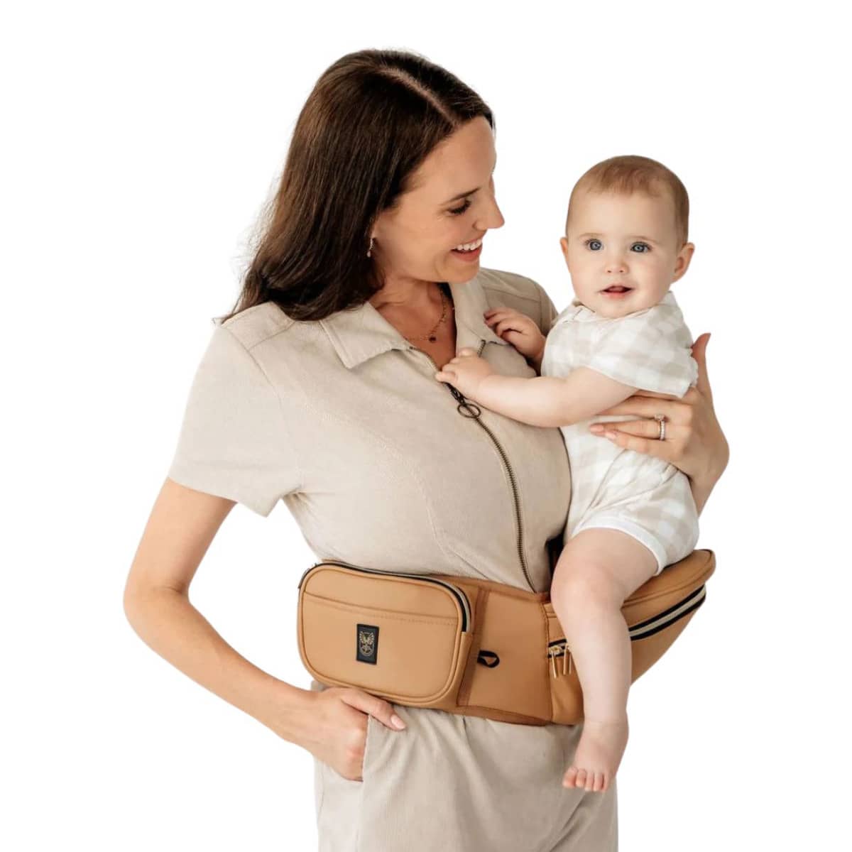 Hackerlily Hipsurfer - Hipseat Baby Carrier + Bum Bag - Tan Vegan Leather