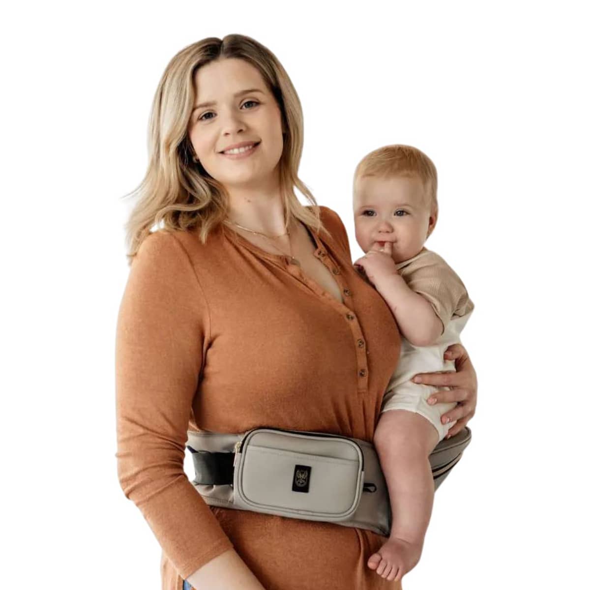 Hackerlily Hipsurfer - Hipseat Baby Carrier + Bum Bag - Taupe Vegan Leather