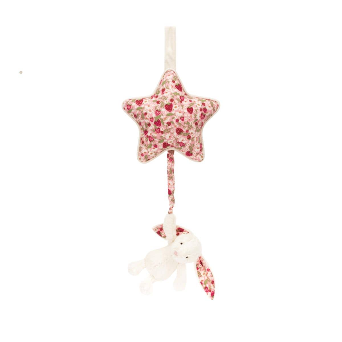Jellycat Blossom Bunny Music Pull - Cream Berry
