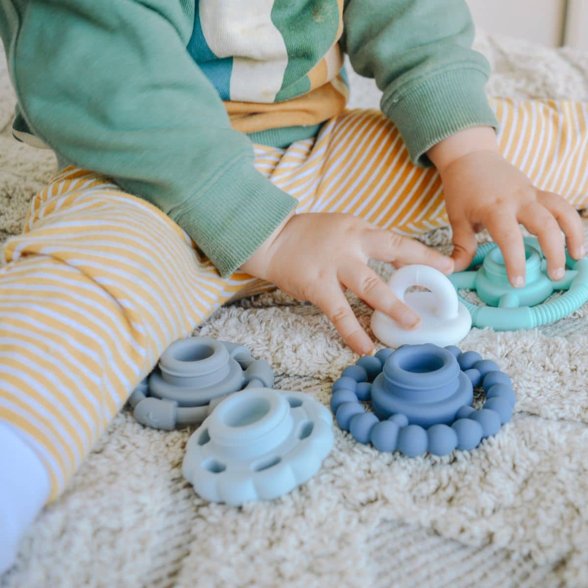 Jellystone Designs Rainbow Stacker Teether and Toy - Ocean