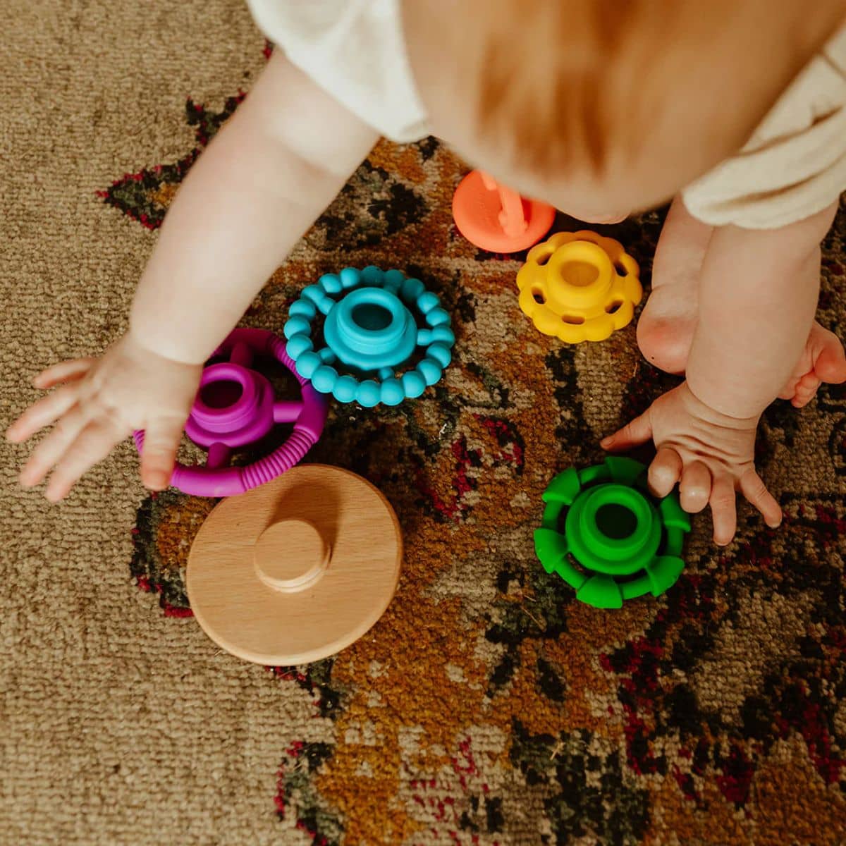 Jellystone Designs Wobble Stacker Teether and Toy - Bright