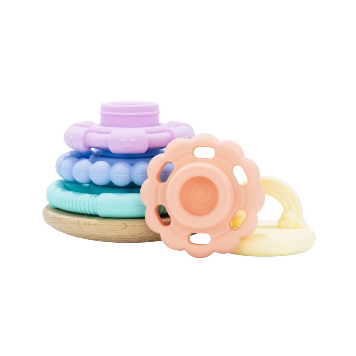Jellystone Designs Wobble Stacker Teether and Toy - Pastel