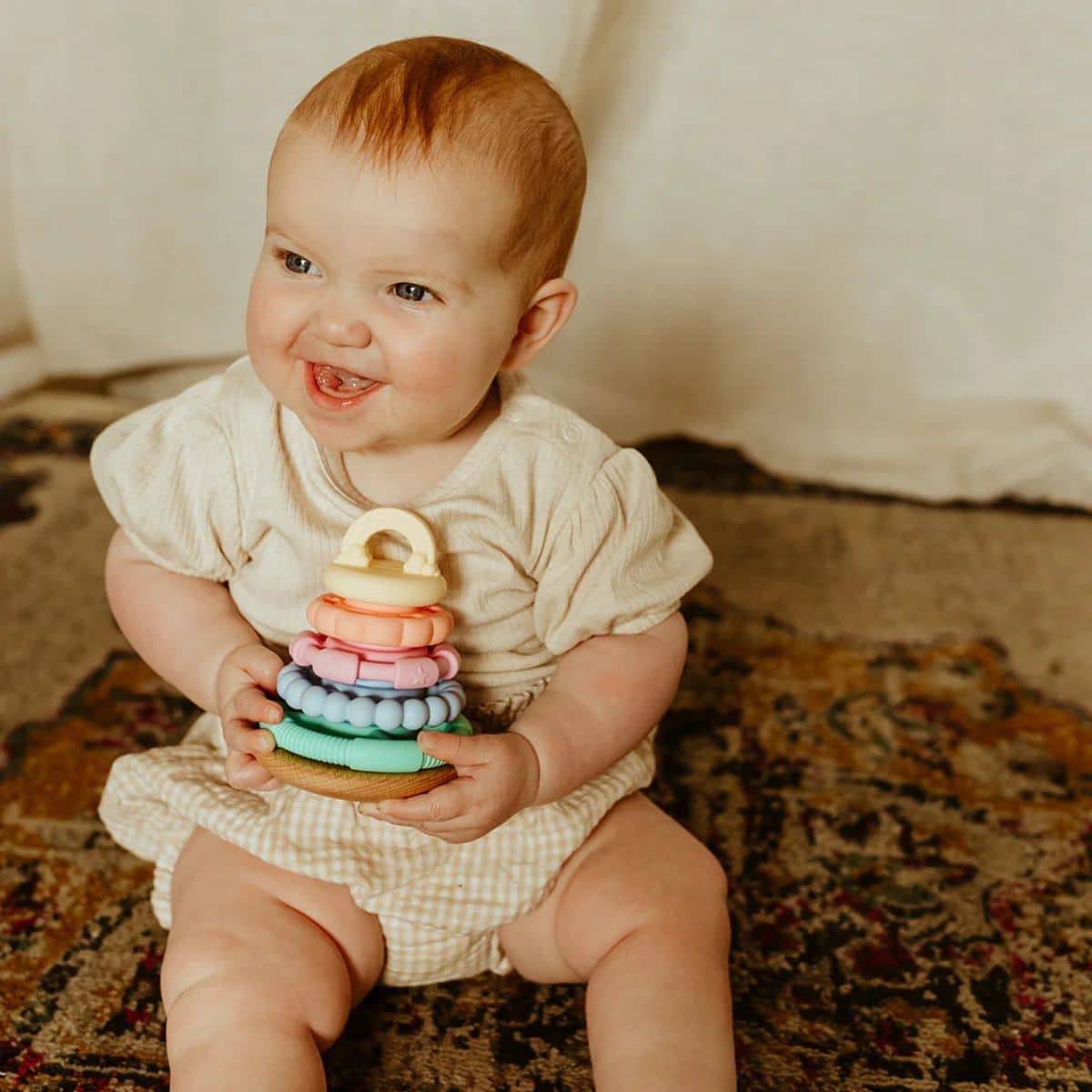 Jellystone Designs Wobble Stacker Teether and Toy - Pastel