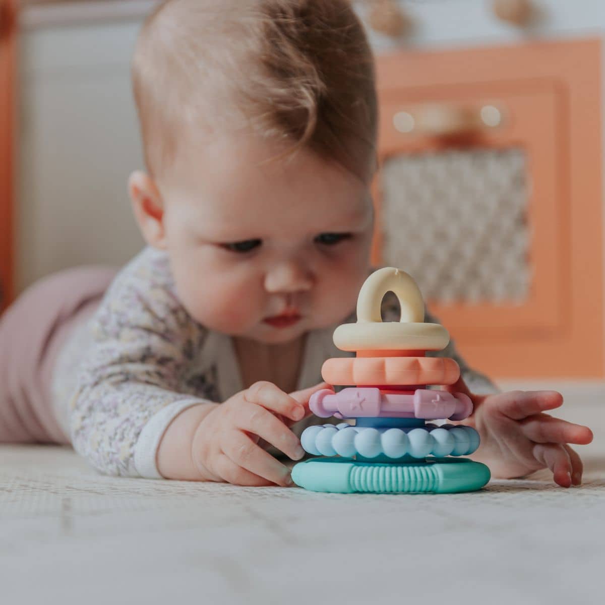 Jellystone Designs Rainbow Stacker Teether and Toy - Pastel