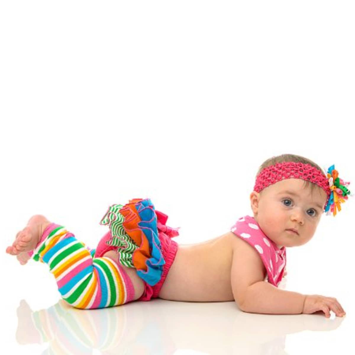 juDanzy Newborn Cotton Leg Warmers - Retro Stripe