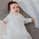 Jujo Baby Shwrap Knitted Blanket With Sleeves - Cable Edge - Milk