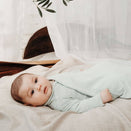Jujo Baby Shwrap Knitted Blanket With Sleeves - Cable Edge - Pale Green