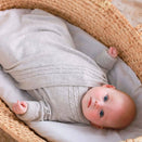 Jujo Baby Shwrap Knitted Blanket With Sleeves - Cable Edge - Silver