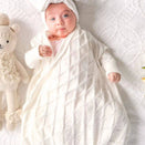 Jujo Baby Shwrap Knitted Blanket With Sleeves - Filigree Lace - Off White