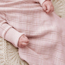 Jujo Baby Shwrap Knitted Blanket With Sleeves - Line Pointelle - Blush Pink
