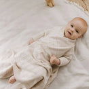 Jujo Baby Shwrap Knitted Blanket With Sleeves - Line Pointelle - Sand