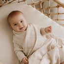 Jujo Baby Shwrap Knitted Blanket With Sleeves - Line Pointelle - Sand