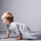 Jujo Baby Shwrap Knitted Blanket With Sleeves - Luxury Cable - Silver Melange