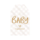 Just Smitten Gift Tag - Baby Gingham - Beige