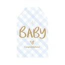 Just Smitten Gift Tag - Baby Gingham - Blue