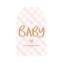 Just Smitten Gift Tag - Baby Gingham - Pink