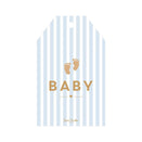 Just Smitten Gift Tag - Striped Baby - Blue