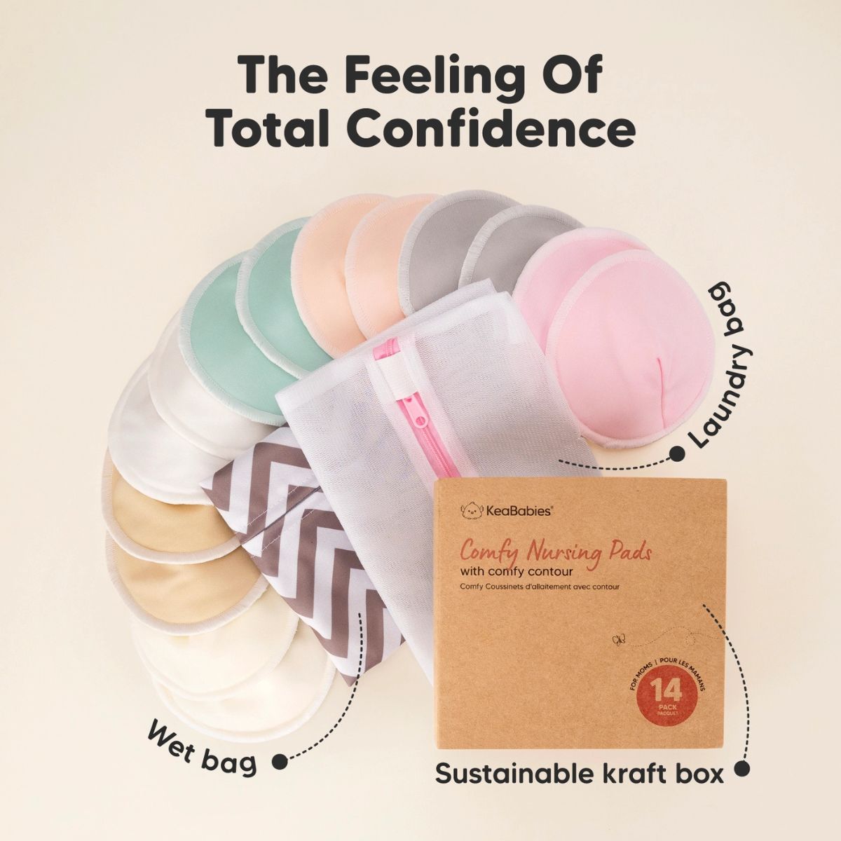 KeaBabies Comfy Reusable Nursing Pads