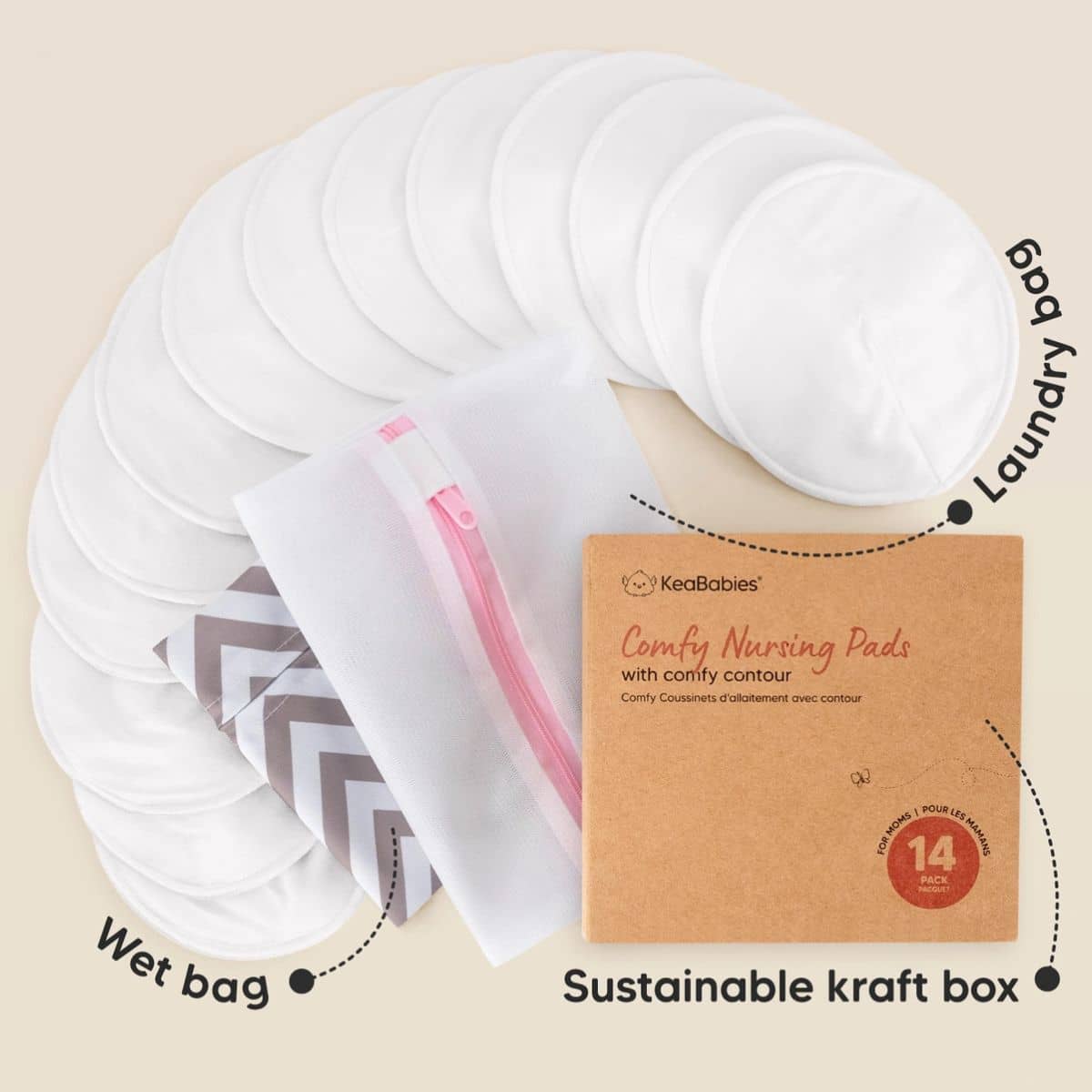 KeaBabies Comfy Reusable Nursing Pads