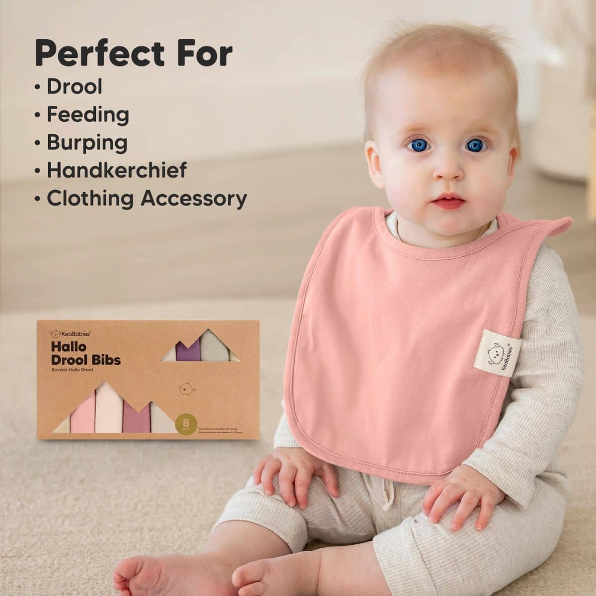 KeaBabies Hallo Drool Baby Bibs Set - Fleur