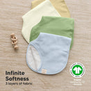 KeaBabies Hallo Organic Burp Cloths - Dew