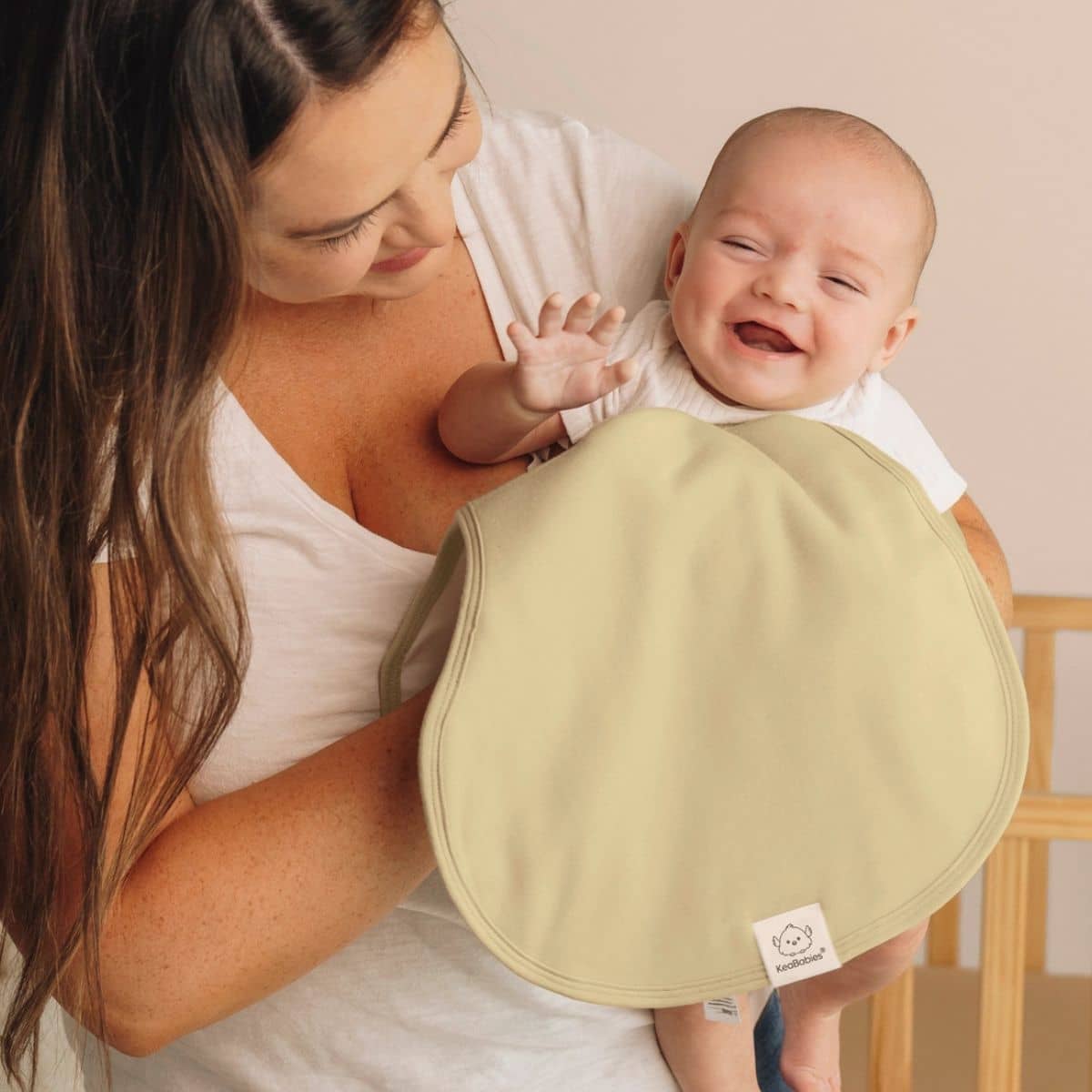 KeaBabies Hallo Organic Burp Cloths - Dew