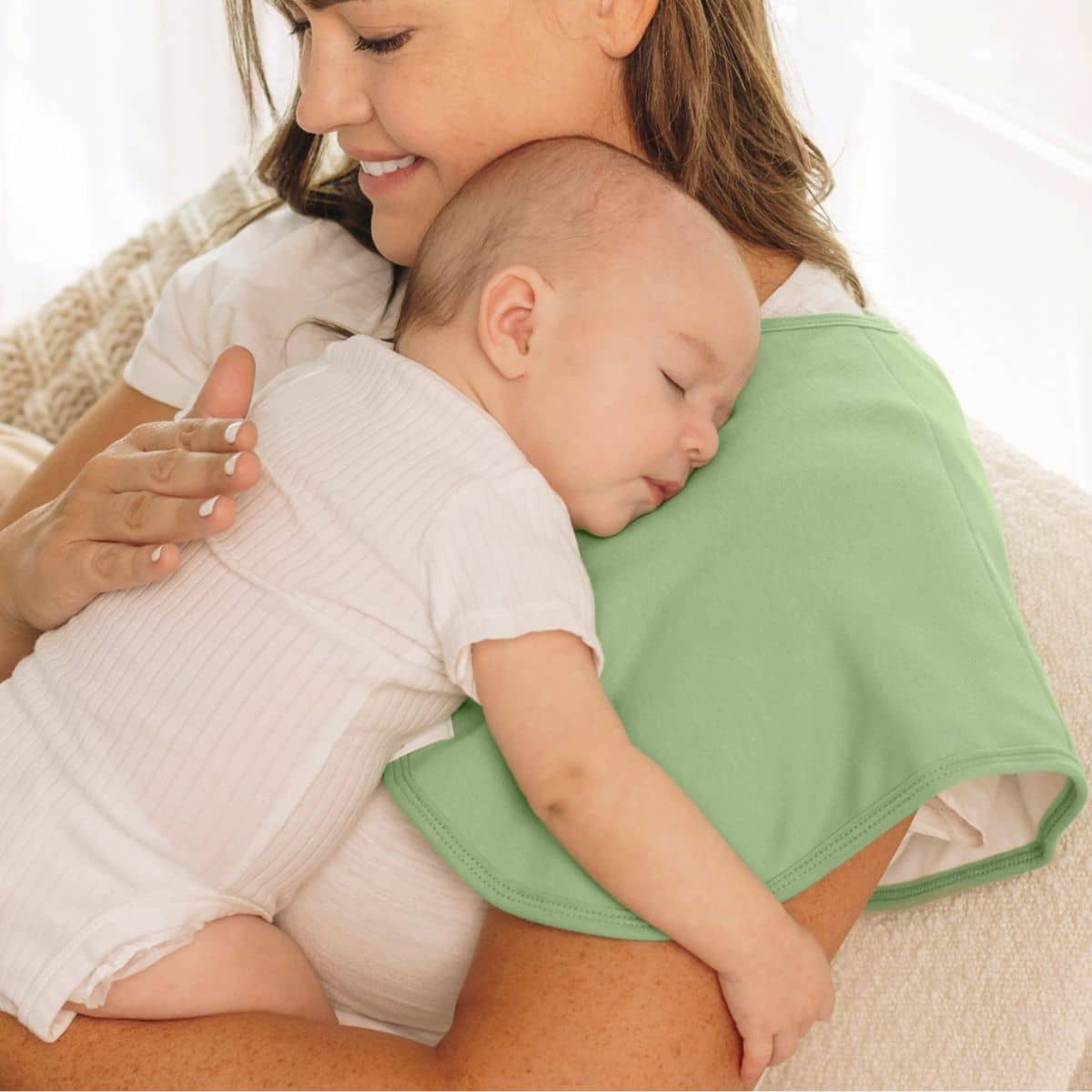 KeaBabies Hallo Organic Burp Cloths - Dew