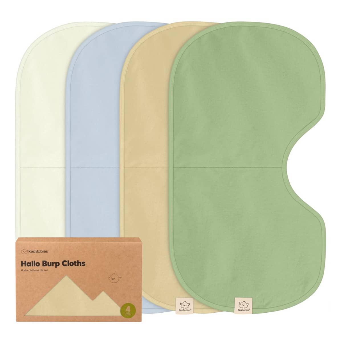 KeaBabies Hallo Organic Burp Cloths - Dew