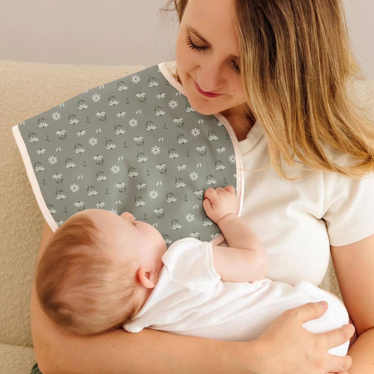 KeaBabies Hallo Organic Burp Cloths - Fleur
