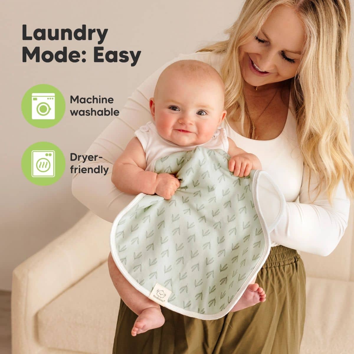 KeaBabies Hallo Organic Burp Cloths - Fleur