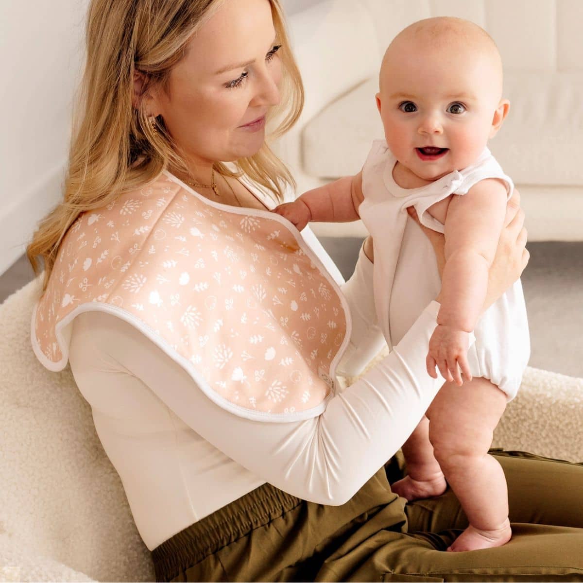 KeaBabies Hallo Organic Burp Cloths - Fleur