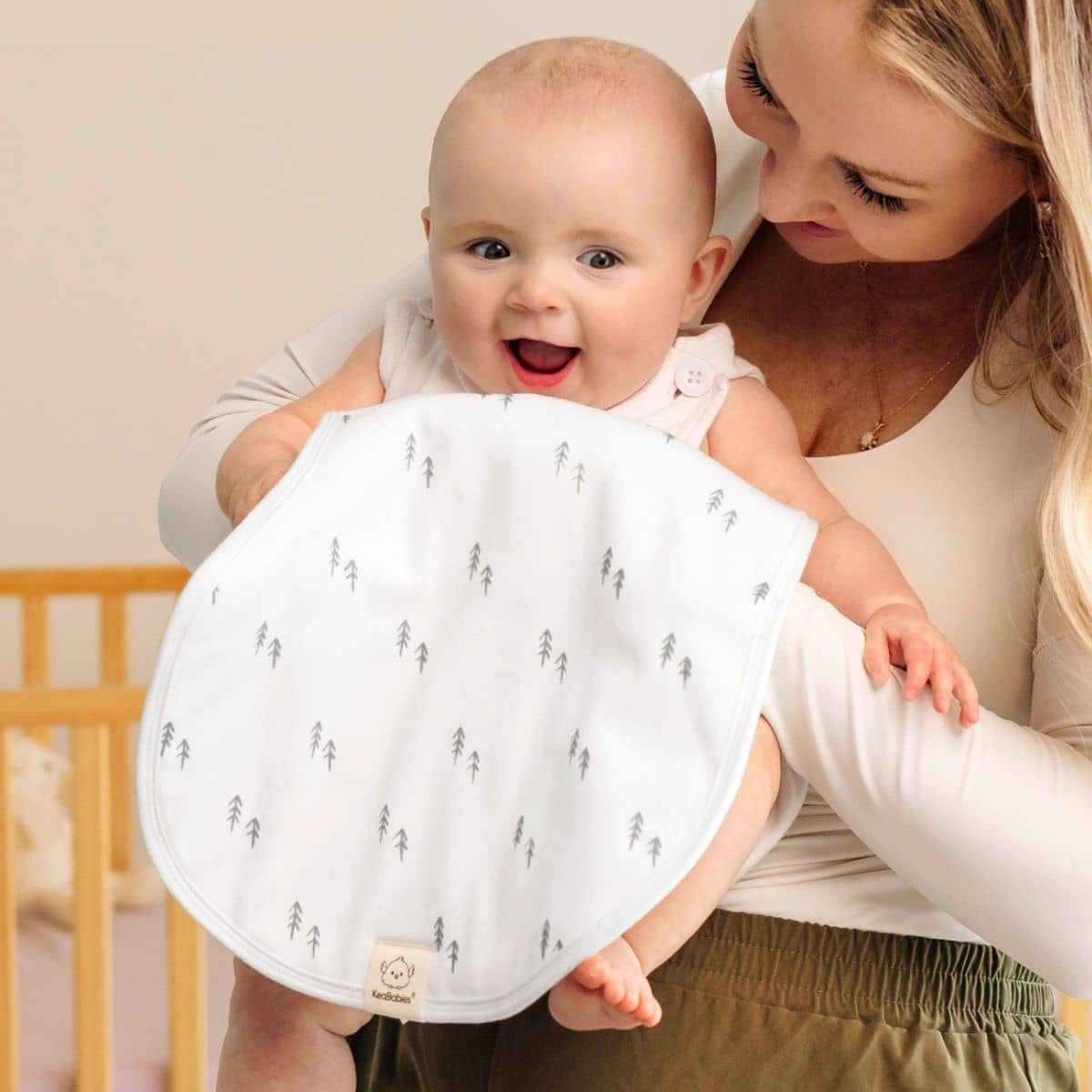KeaBabies Hallo Organic Burp Cloths - Nordic