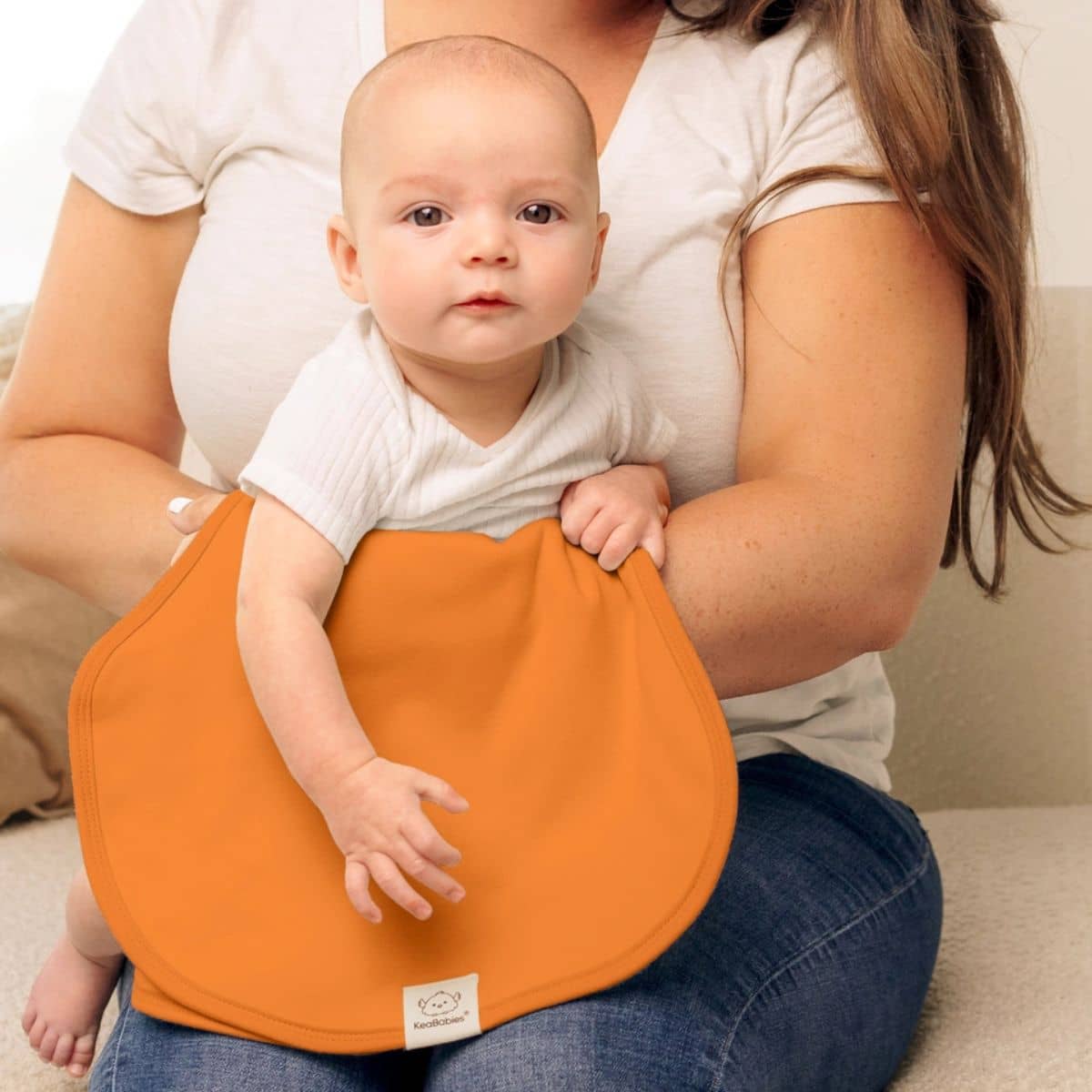 KeaBabies Hallo Organic Burp Cloths - Sahara