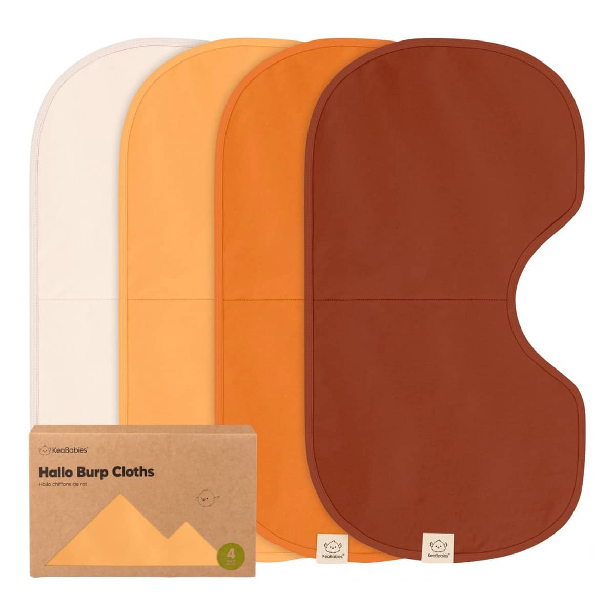 KeaBabies Hallo Organic Burp Cloths - Sahara