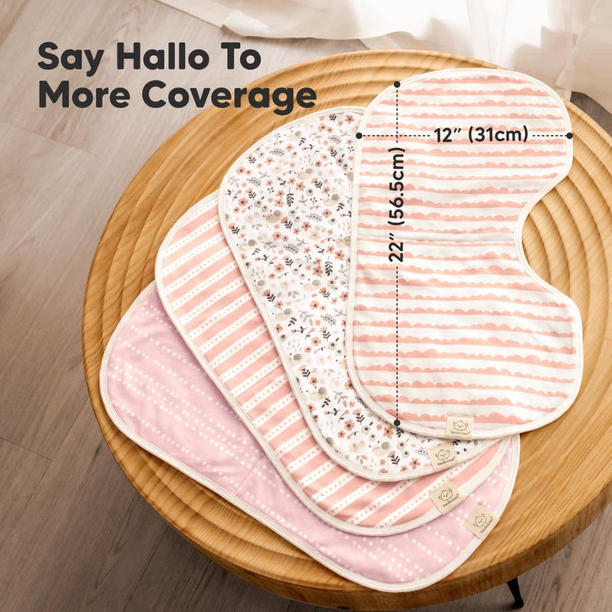 KeaBabies Hallo Organic Burp Cloths - Sweet Charm