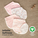 KeaBabies Hallo Organic Burp Cloths - Sweet Charm