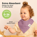 KeaBabies Lumi Muslin Bandana Bibs Set - Lavender