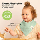 KeaBabies Lumi Muslin Bandana Bibs Set - Mirage