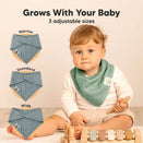 KeaBabies Lumi Muslin Bandana Bibs Set - Mirage