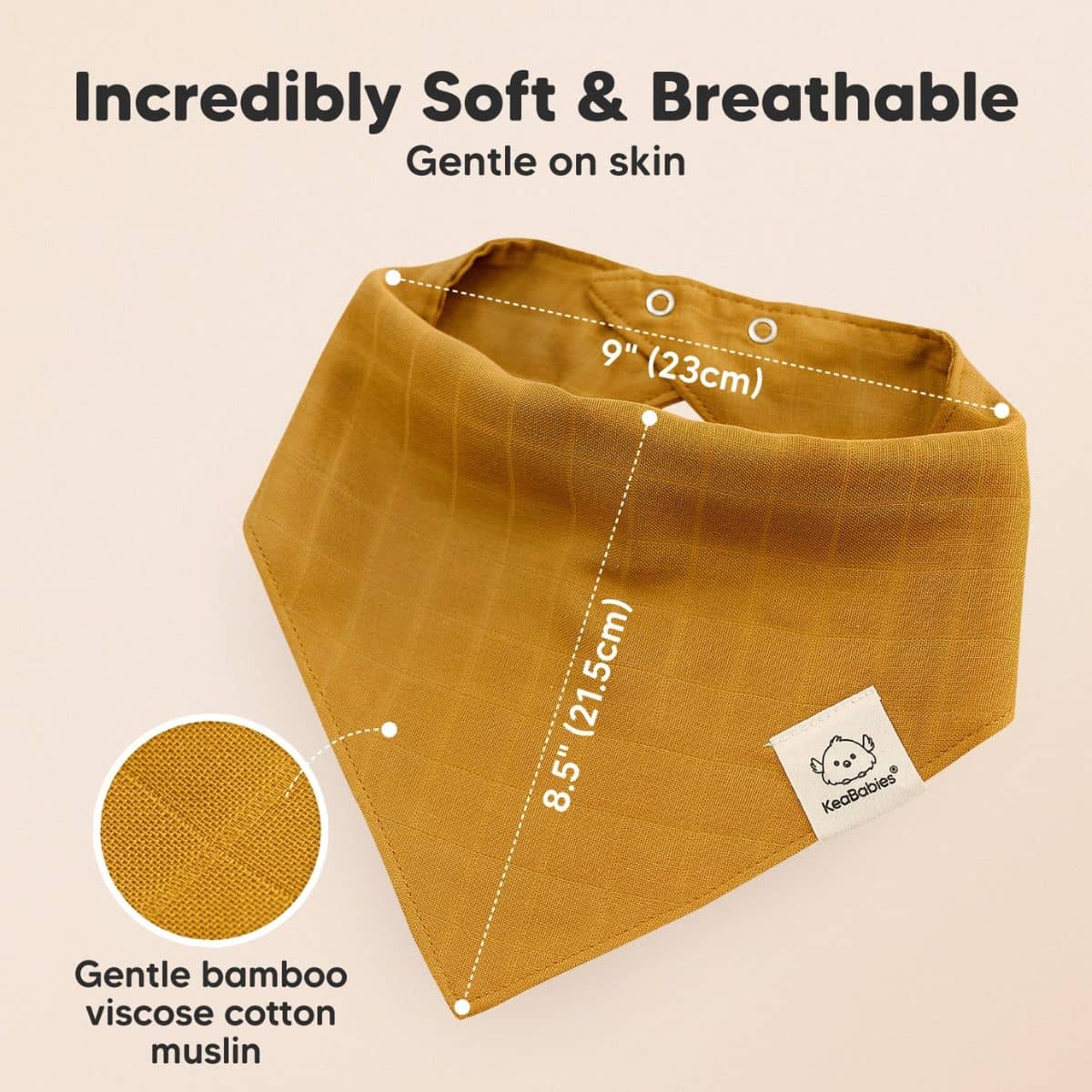 KeaBabies Lumi Muslin Bandana Bibs Set - Spice
