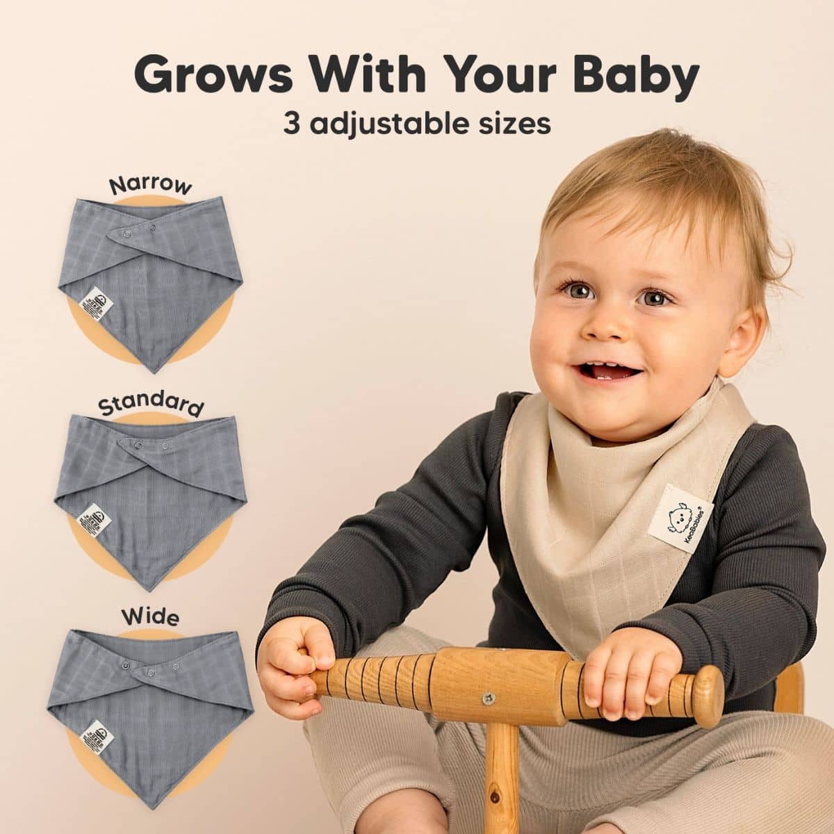 KeaBabies Lumi Muslin Bandana Bibs Set - Spice