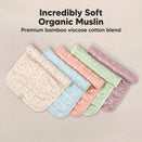 KeaBabies Lumi Muslin Burp Cloths - Bloom