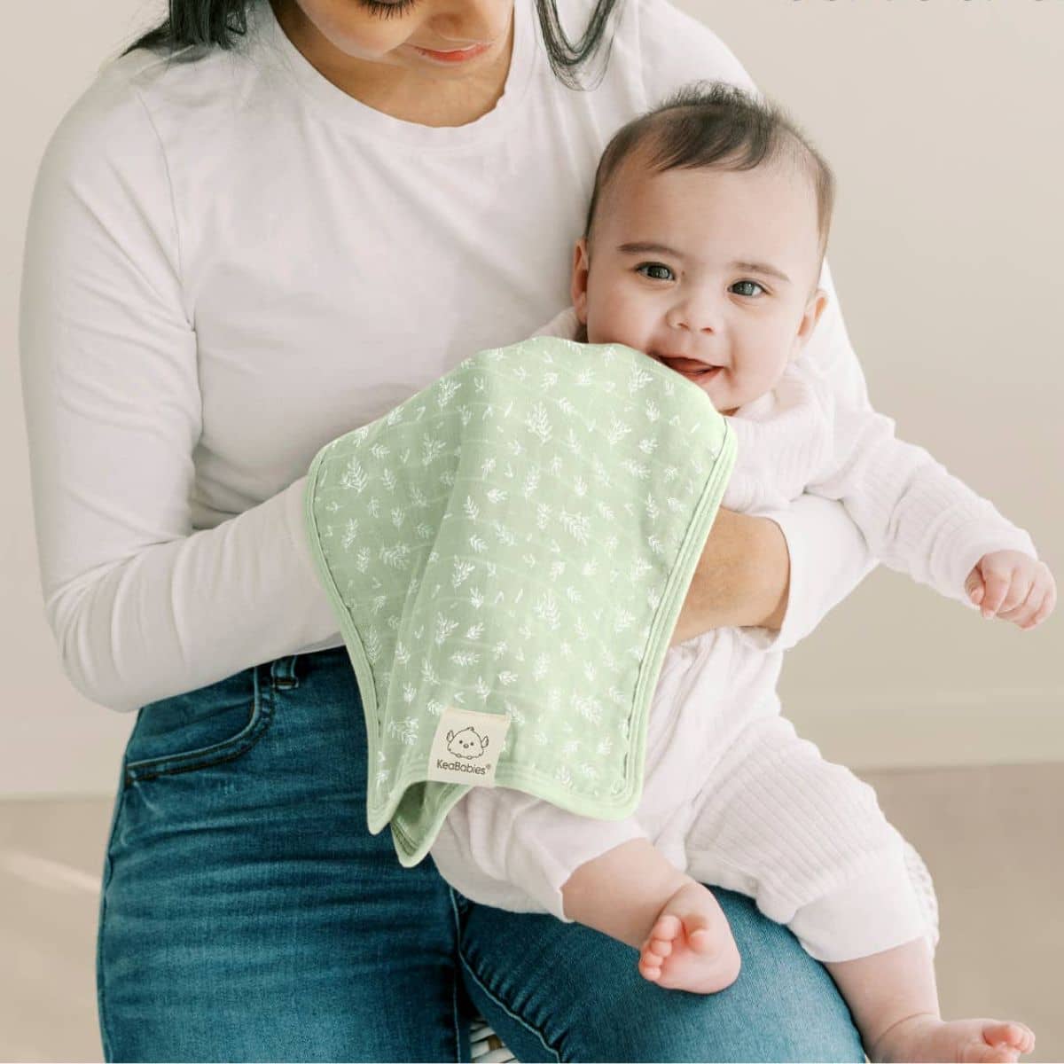 KeaBabies Lumi Muslin Burp Cloths - Bloom