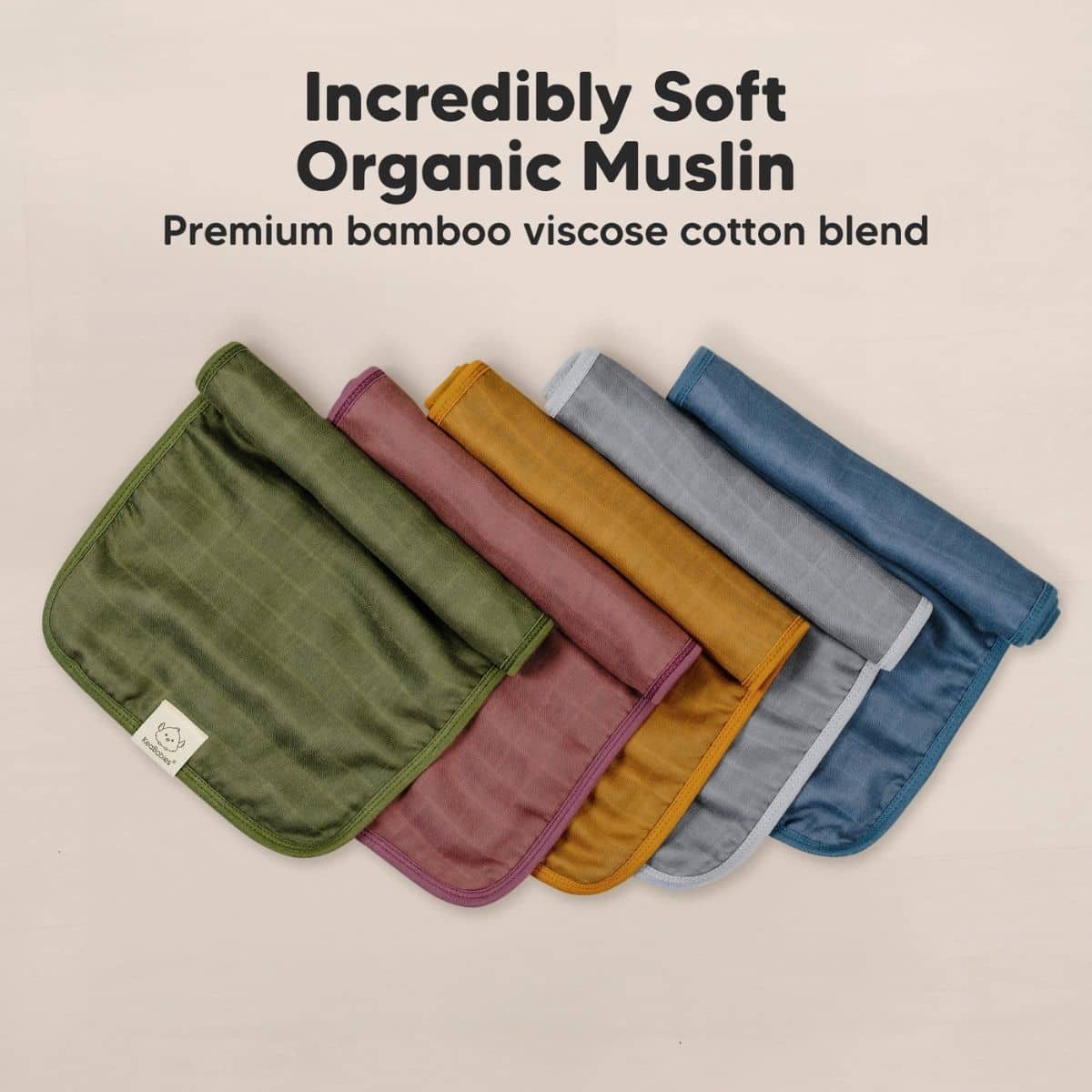 KeaBabies Lumi Muslin Burp Cloths - Corals