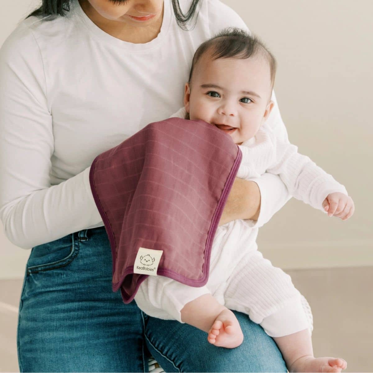 KeaBabies Lumi Muslin Burp Cloths - Corals
