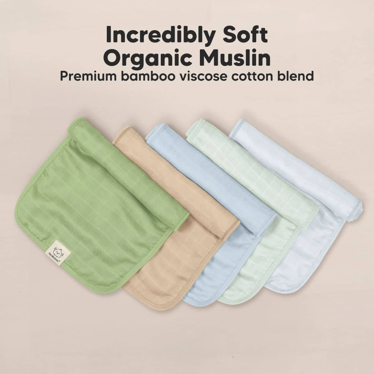 KeaBabies Lumi Muslin Burp Cloths - Dew