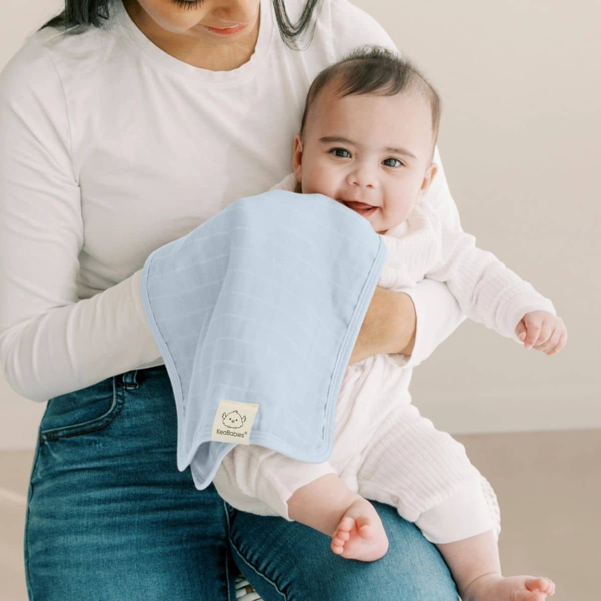 KeaBabies Lumi Muslin Burp Cloths - Dew