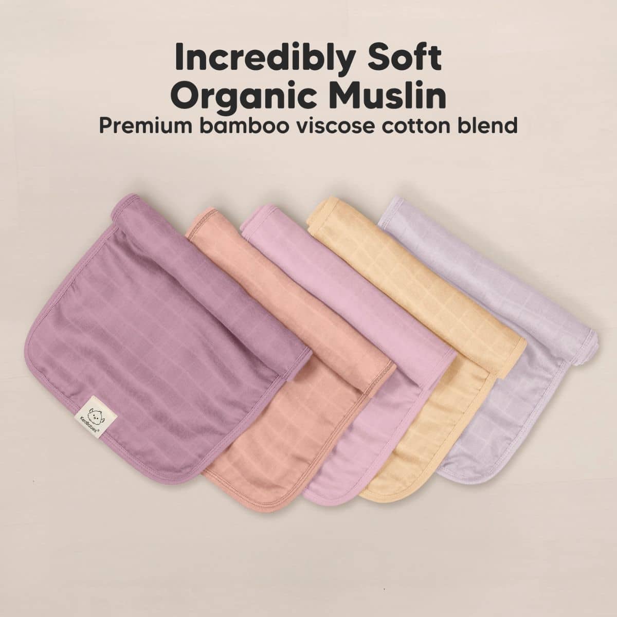 KeaBabies Lumi Muslin Burp Cloths - Lavender